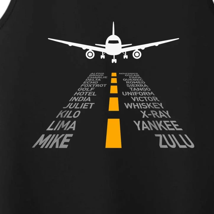 Airplane Pilot Gifts Airport Runway Phonetic Alphabet Plane Performance Tank