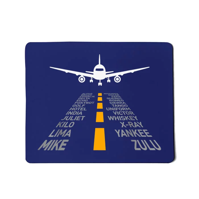 Airplane Pilot Gifts Airport Runway Phonetic Alphabet Plane Mousepad