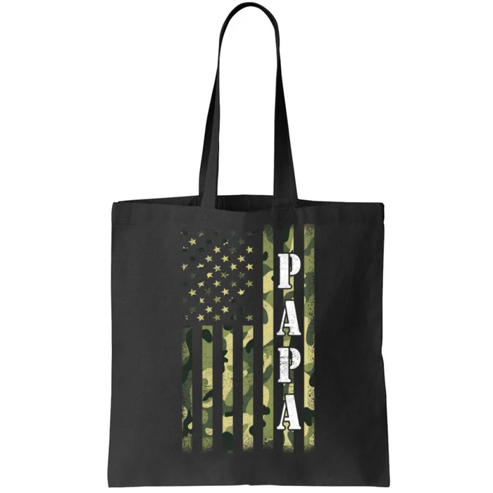 Army Papa Gift Proud Army Grandpa USA Flag Tote Bag