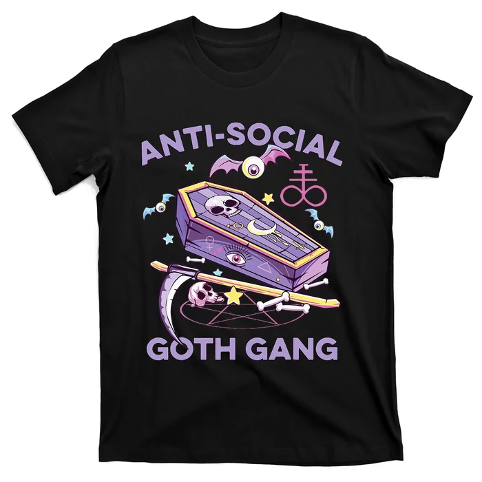 Antisocial Pastel Goth Gang Alternative Aesthetic Nu Goth T-Shirt