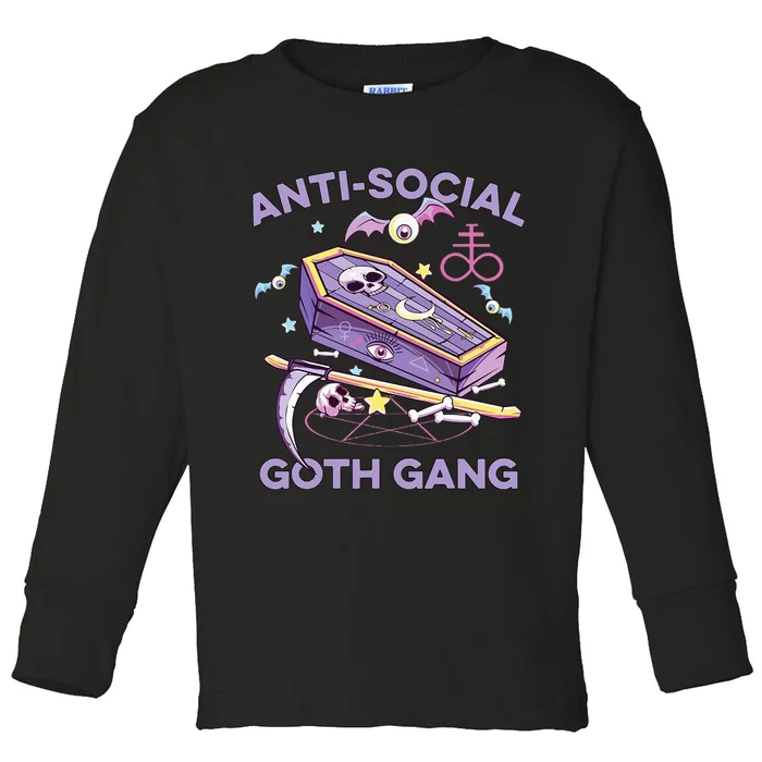 Antisocial Pastel Goth Gang Alternative Aesthetic Nu Goth Toddler Long Sleeve Shirt