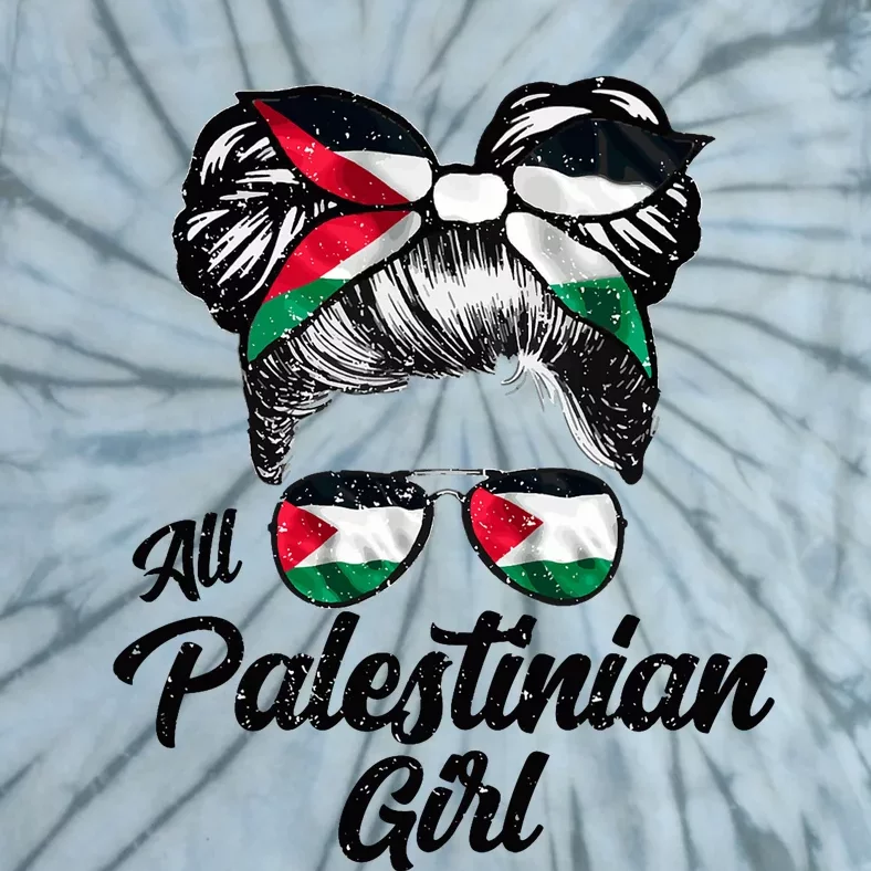 All Palestinian Gilr Palestine Flag Tie-Dye T-Shirt