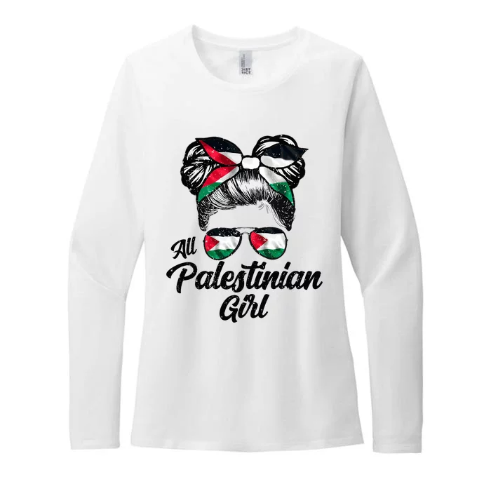 All Palestinian Gilr Palestine Flag Womens CVC Long Sleeve Shirt