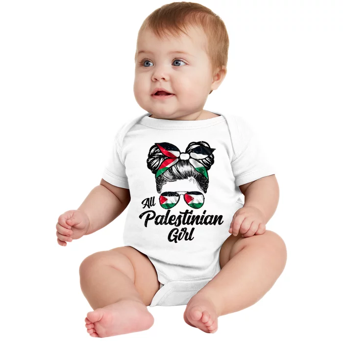 All Palestinian Gilr Palestine Flag Baby Bodysuit