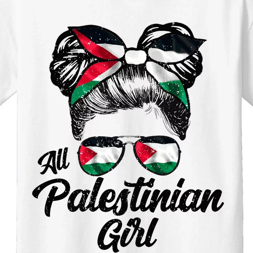 All Palestinian Gilr Palestine Flag Kids T-Shirt