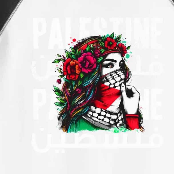 A Palestinian Girl With A Palestinian Bandana Palestine Toddler Fine Jersey T-Shirt