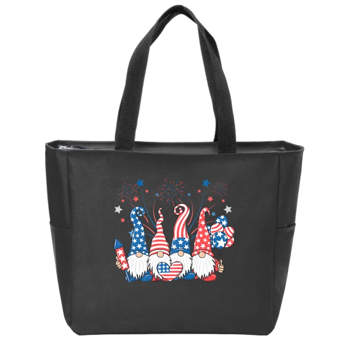 American Patriotic Gnomes Usa Independence Day 4th Of July Zip Tote Bag