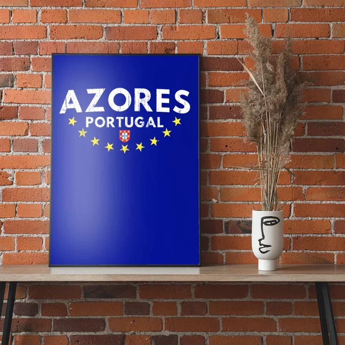 Azores Portugal Gift Distressed Souvenir Vacation Azorean Funny Gift Poster