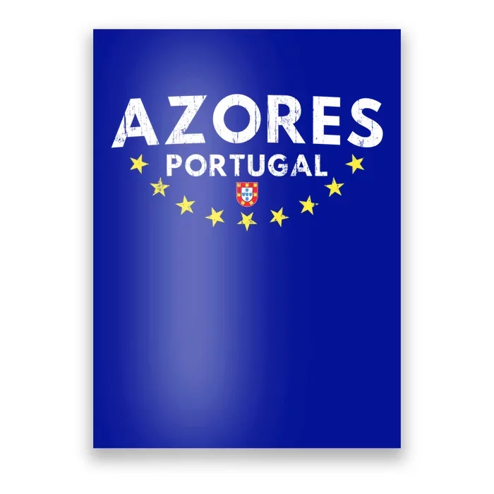 Azores Portugal Gift Distressed Souvenir Vacation Azorean Funny Gift Poster