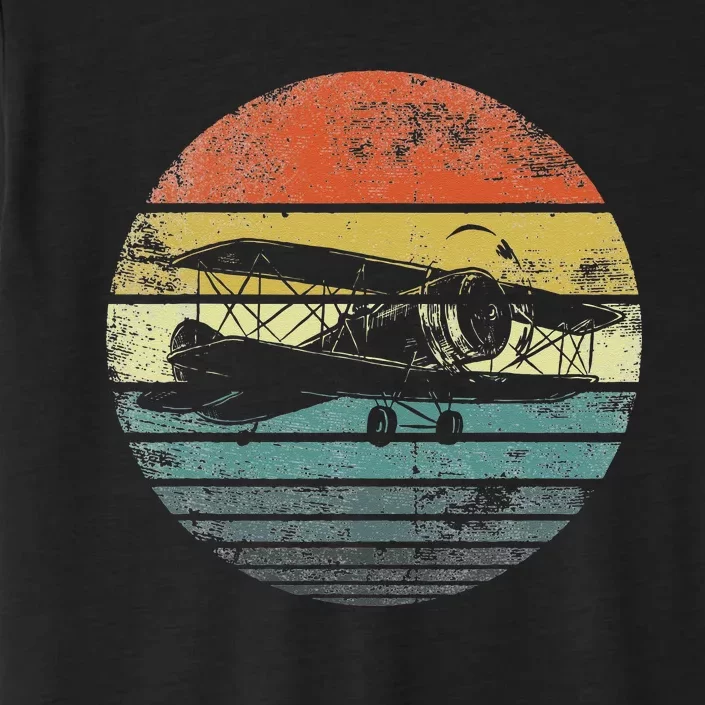 Aviator Pilot Gifts Funny Retro BiPlane Airplane Aviation ChromaSoft Performance T-Shirt