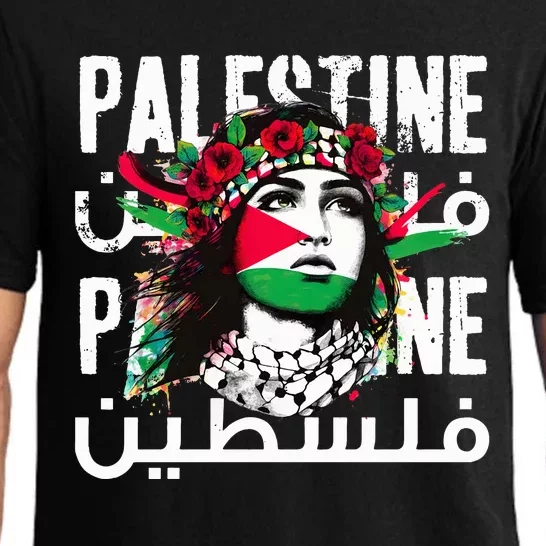 A Palestinian Girl Wearing A Palestinian Bandana Palestine Pajama Set