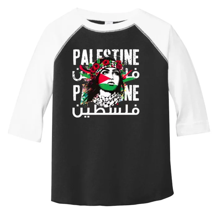 A Palestinian Girl Wearing A Palestinian Bandana Palestine Toddler Fine Jersey T-Shirt