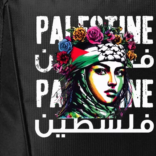 A Palestinian Girl Wearing A Palestinian Bandana Palestine City Backpack