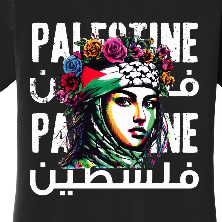 A Palestinian Girl Wearing A Palestinian Bandana Palestine Women's T-Shirt