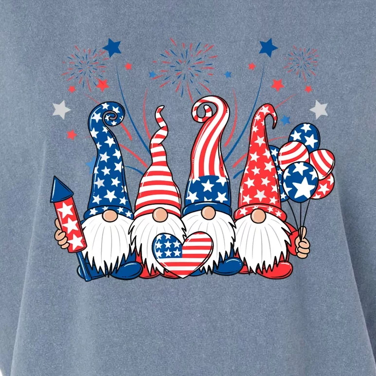 American Patriotic Gnomes USA Independence Day 4th Of July Garment-Dyed Women's Muscle Tee