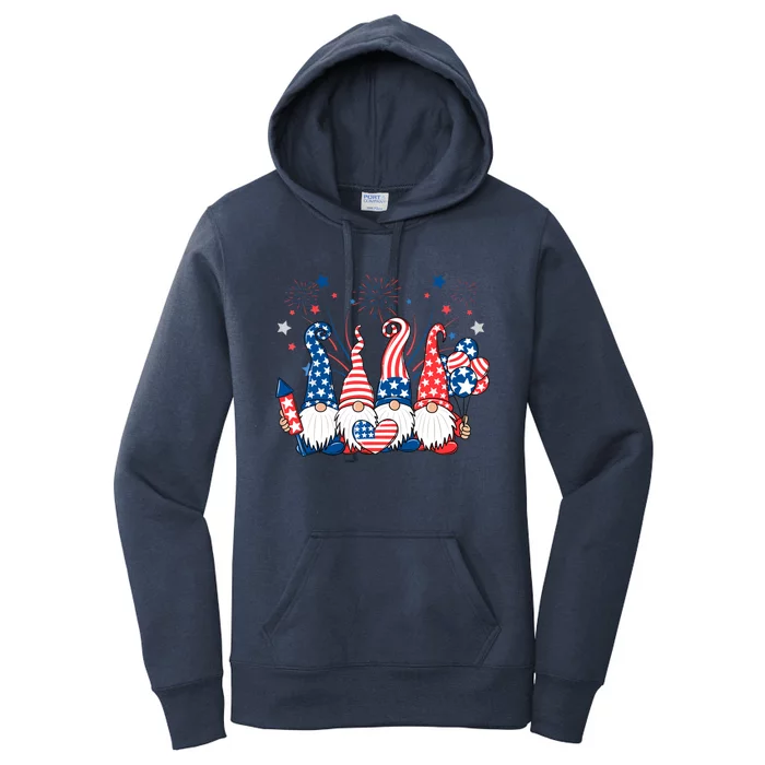 American Patriotic Gnomes USA Independence Day 4th Of July Women's Pullover Hoodie