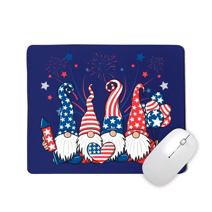 American Patriotic Gnomes USA Independence Day 4th Of July Mousepad