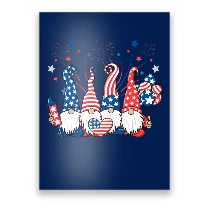 American Patriotic Gnomes USA Independence Day 4th Of July Poster