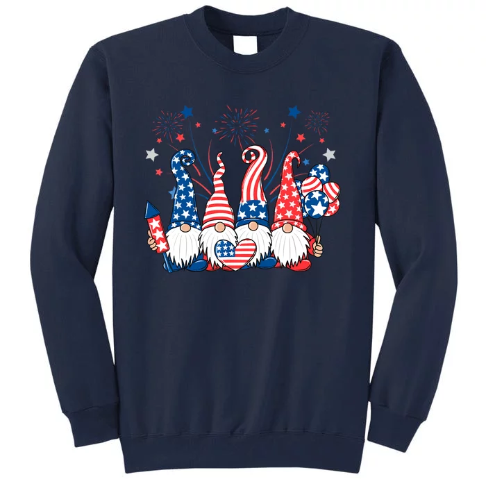 American Patriotic Gnomes USA Independence Day 4th Of July Tall Sweatshirt