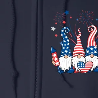 American Patriotic Gnomes USA Independence Day 4th Of July Full Zip Hoodie