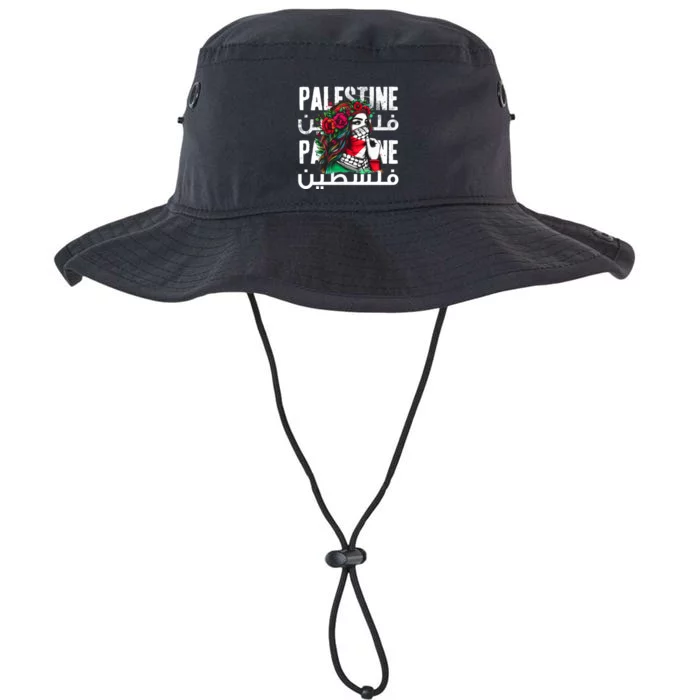 A Palestinian Girl With A Palestinian Bandana Palestine Legacy Cool Fit Booney Bucket Hat