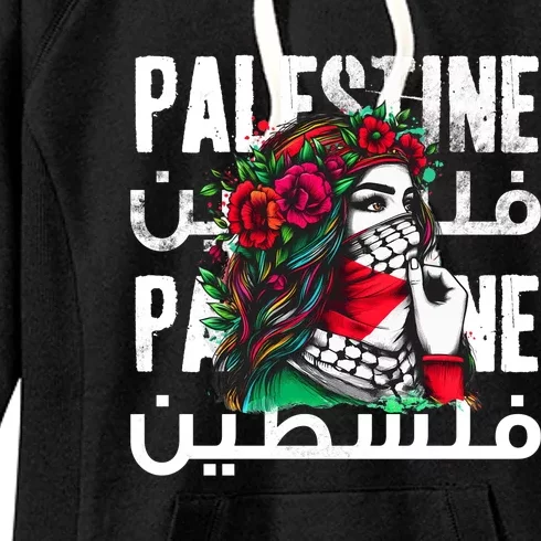 A Palestinian Girl With A Palestinian Bandana Palestine Women's Fleece Hoodie