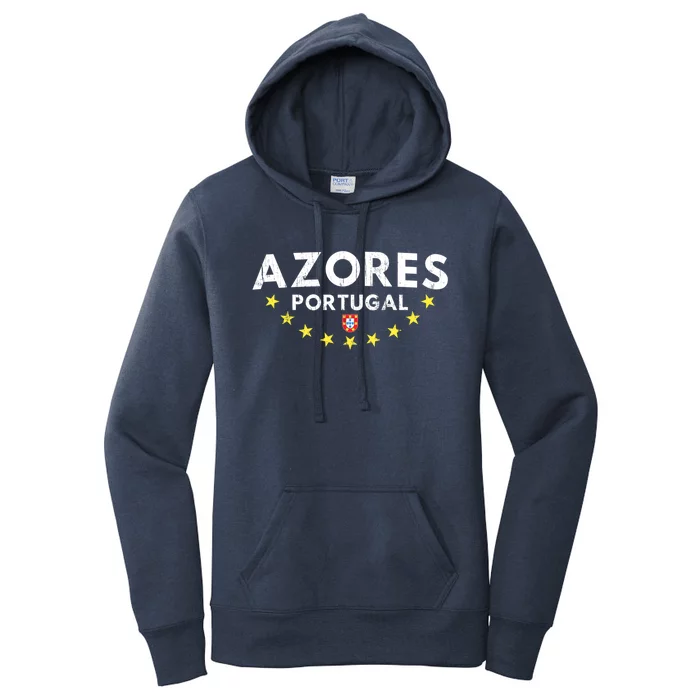 Azores Portugal Gift Distressed Souvenir Vacation Azorean Funny Gift Women's Pullover Hoodie