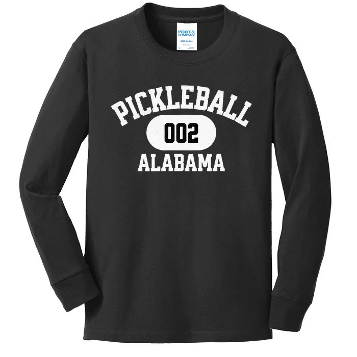 Alabama Pickleball Graphic Pickleballers Kids Long Sleeve Shirt