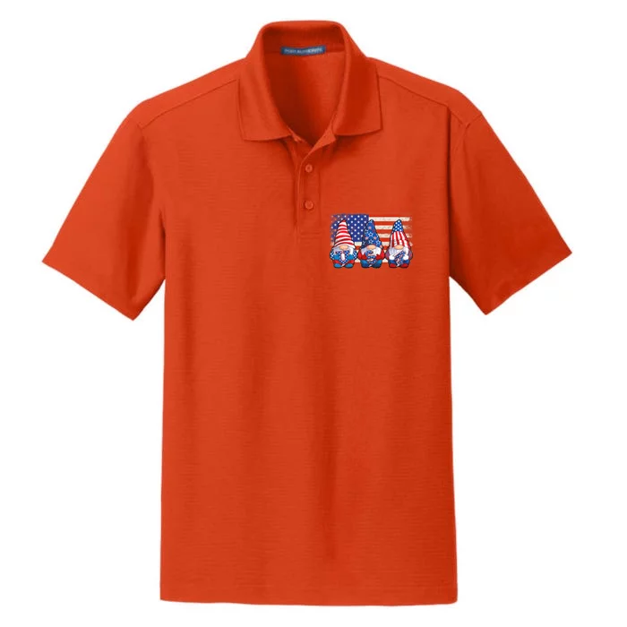 American Patriotic Gnomes Usa Independence Day 4th Of July Great Gift Dry Zone Grid Performance Polo