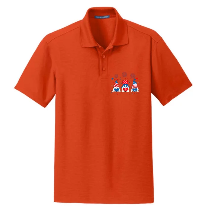 American Patriotic Gnomes Usa Independence Day 4th Of July Gift Dry Zone Grid Performance Polo