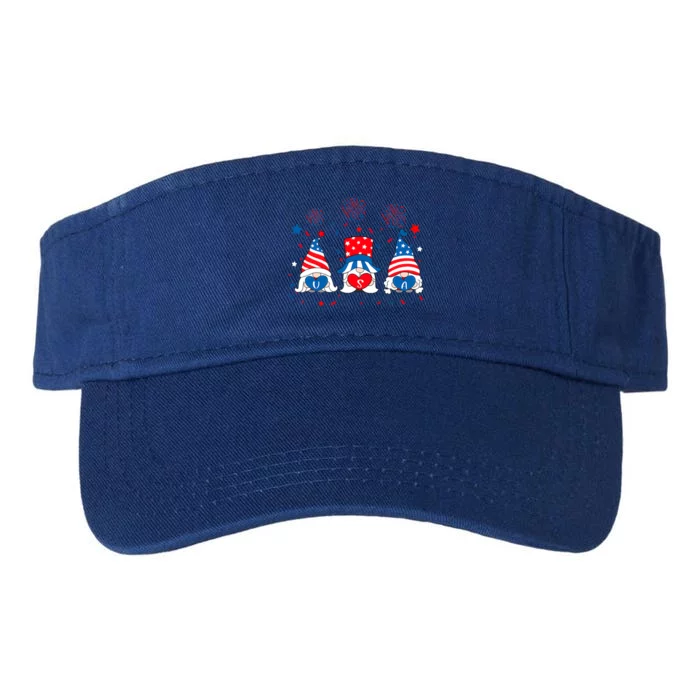 American Patriotic Gnomes Usa Independence Day 4th Of July Gift Valucap Bio-Washed Visor