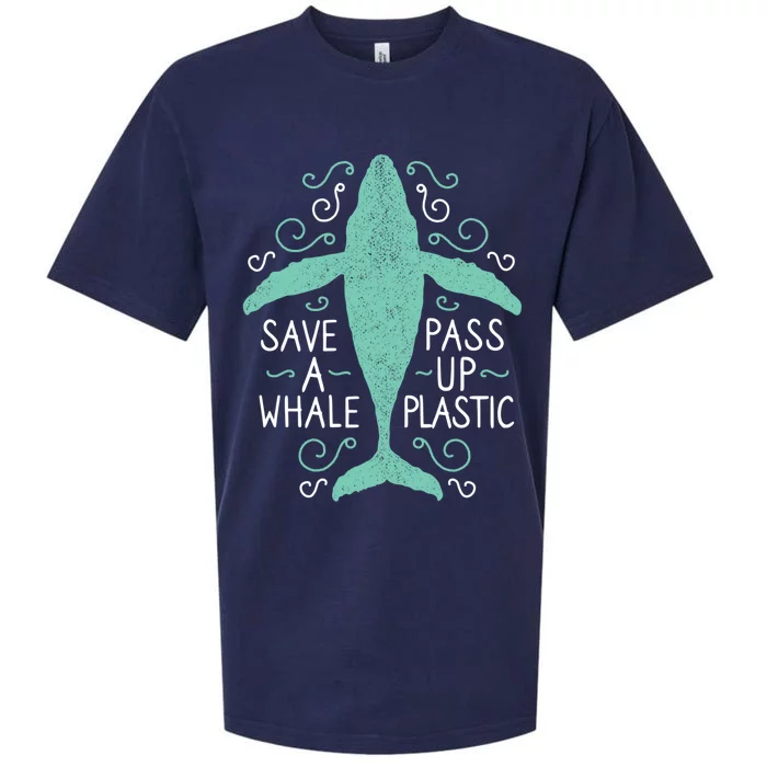 Anti Plastic Gift Save A Whale Pass Up Plastic Gift Sueded Cloud Jersey T-Shirt