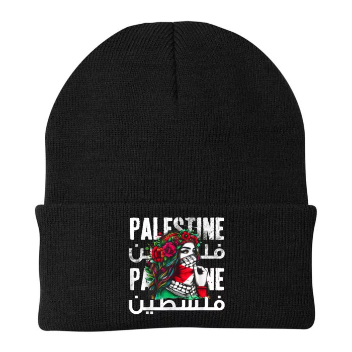 A Palestinian Girl Wearing A Palestinian Bandana Palestine Knit Cap Winter Beanie