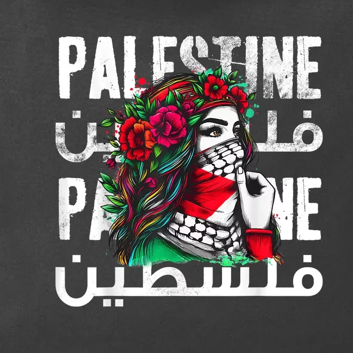 A Palestinian Girl Wearing A Palestinian Bandana Palestine Zip Tote Bag