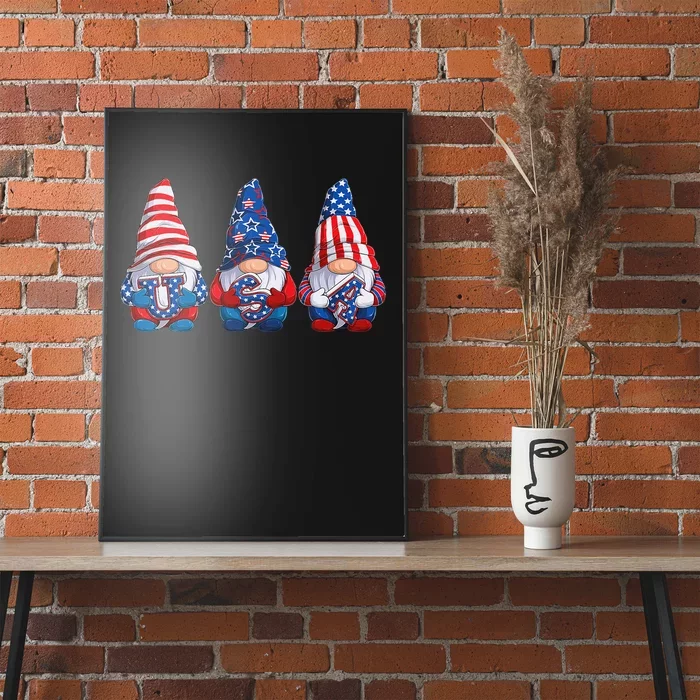 American Patriotic Gnomes USA Independence Day 4th Of July Poster