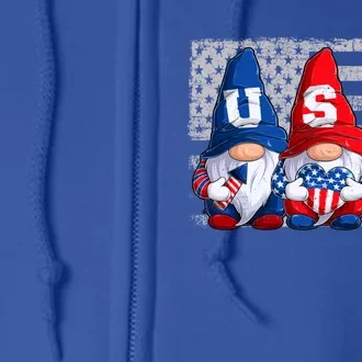 American Patriotic Gnomes Usa 4th Of July Meaningful Gift Full Zip Hoodie