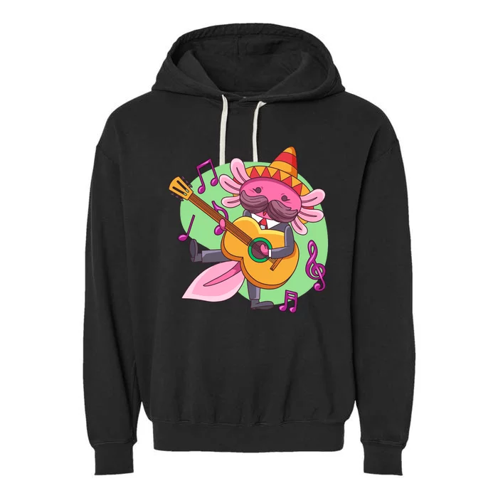 Axolotl Playing Guitar Garment-Dyed Fleece Hoodie