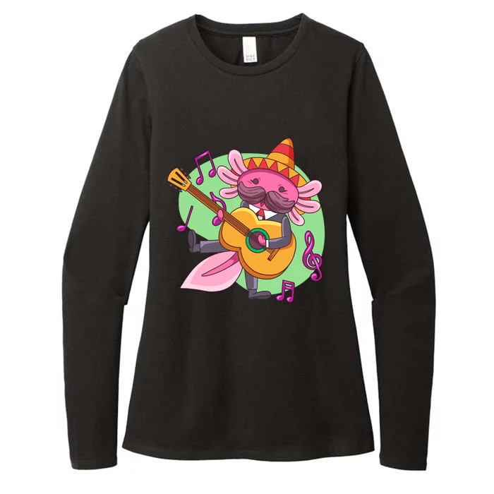 Axolotl Playing Guitar Womens CVC Long Sleeve Shirt