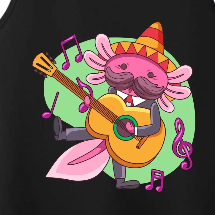 Axolotl Playing Guitar Performance Tank