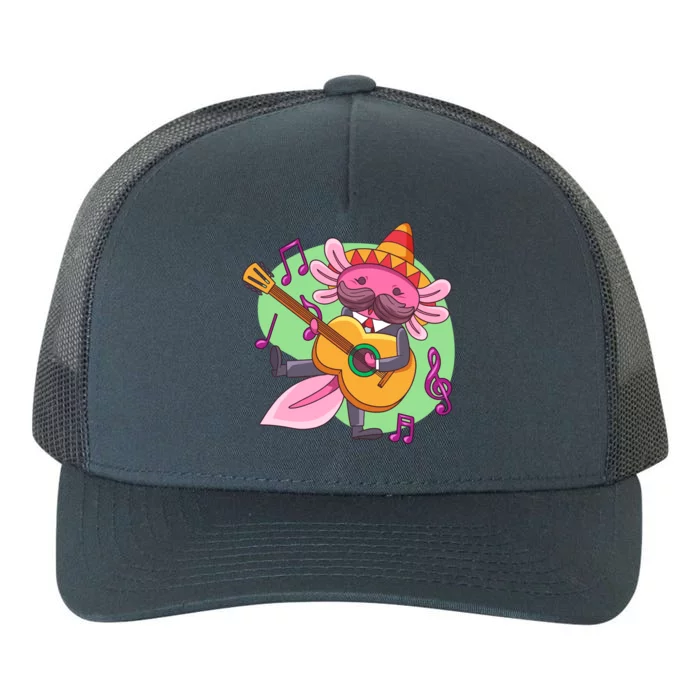 Axolotl Playing Guitar Yupoong Adult 5-Panel Trucker Hat