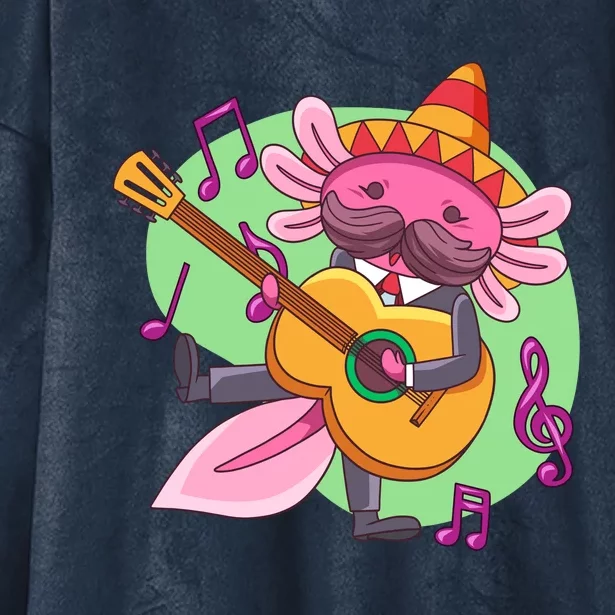 Axolotl Playing Guitar Hooded Wearable Blanket