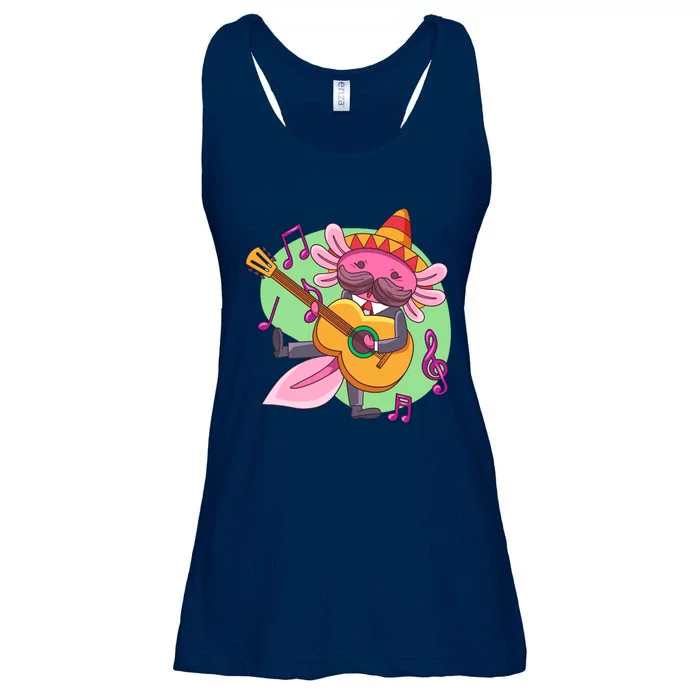 Axolotl Playing Guitar Ladies Essential Flowy Tank