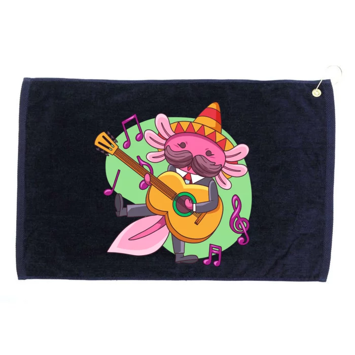 Axolotl Playing Guitar Grommeted Golf Towel