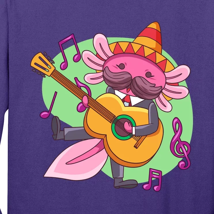 Axolotl Playing Guitar Long Sleeve Shirt