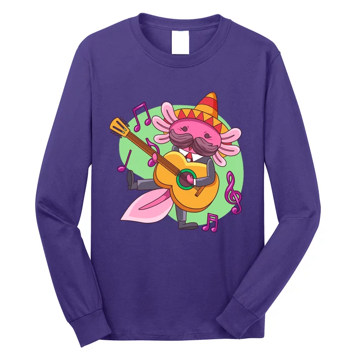 Axolotl Playing Guitar Long Sleeve Shirt