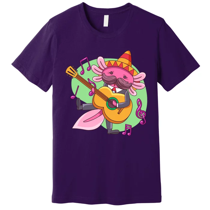 Axolotl Playing Guitar Premium T-Shirt