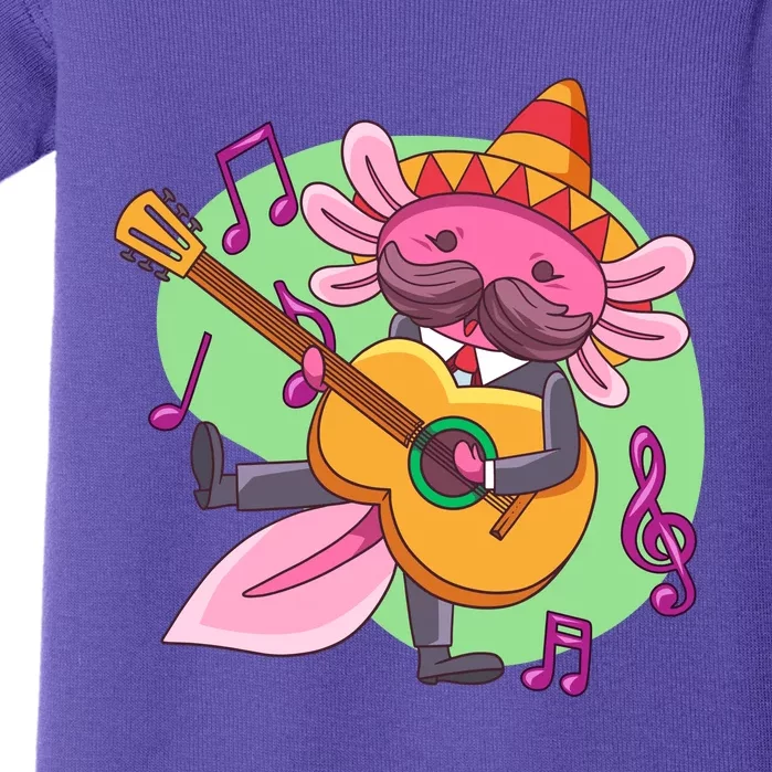 Axolotl Playing Guitar Baby Bodysuit