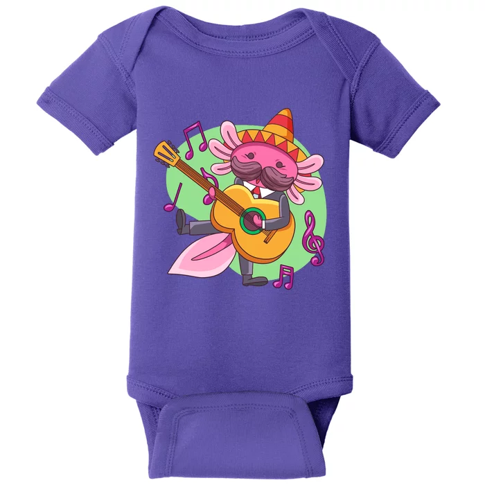 Axolotl Playing Guitar Baby Bodysuit