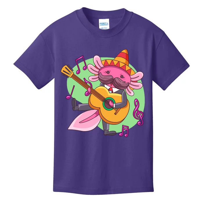 Axolotl Playing Guitar Kids T-Shirt