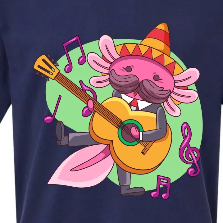 Axolotl Playing Guitar Sueded Cloud Jersey T-Shirt